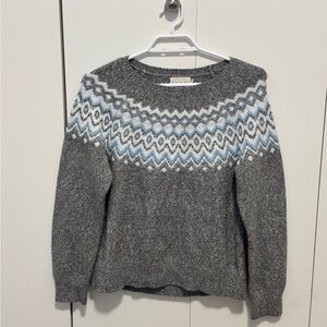 Fair Isle Gray Patterned Women's Sweater